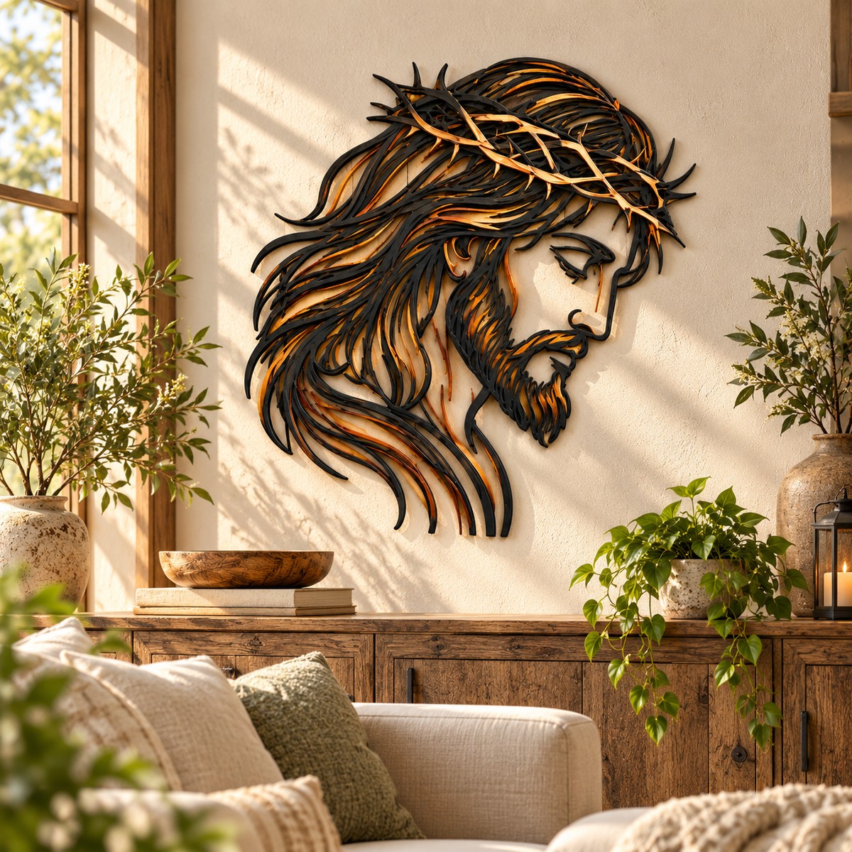 ✝️👑 Crowned in Grace™ | Jesus Christian Metal Wall Art