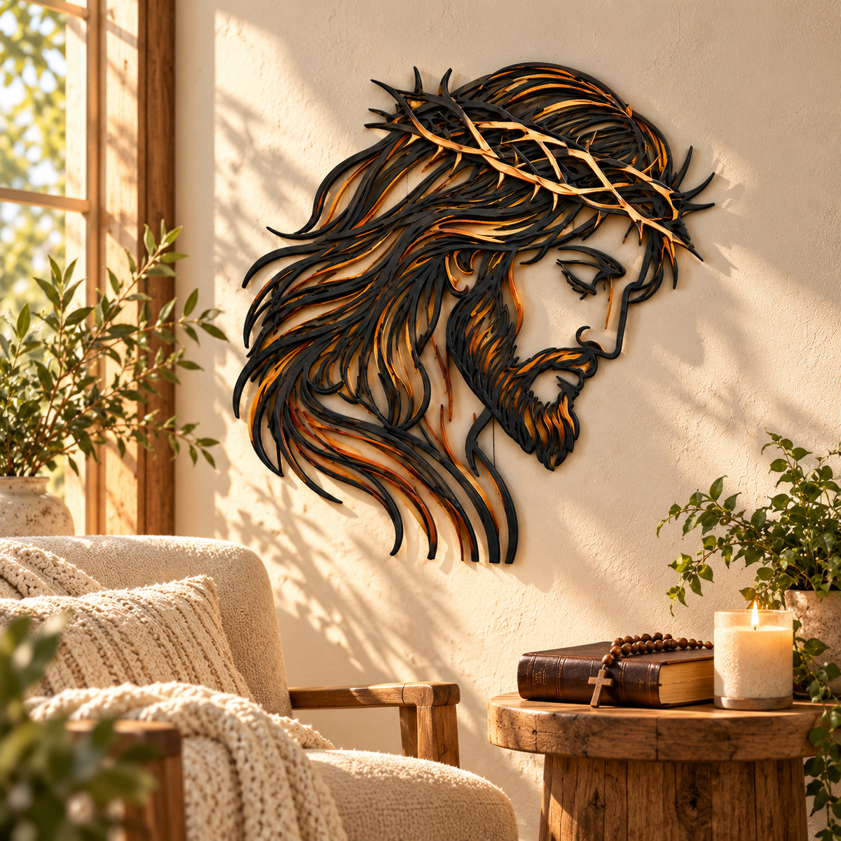 ✝️👑 Crowned in Grace™ | Jesus Christian Metal Wall Art