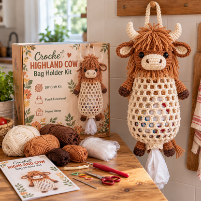 🧶🐸 Crochet Animal Bag Holder DIY Kit | Cute & Functional Hanging Storage