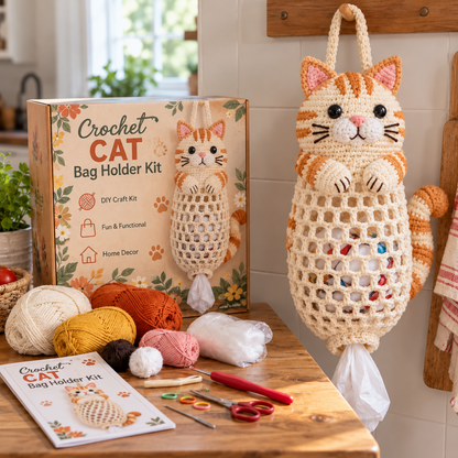 🧶🐸 Crochet Animal Bag Holder DIY Kit | Cute & Functional Hanging Storage