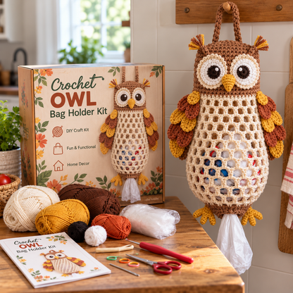 🧶🐸 Crochet Animal Bag Holder DIY Kit | Cute & Functional Hanging Storage