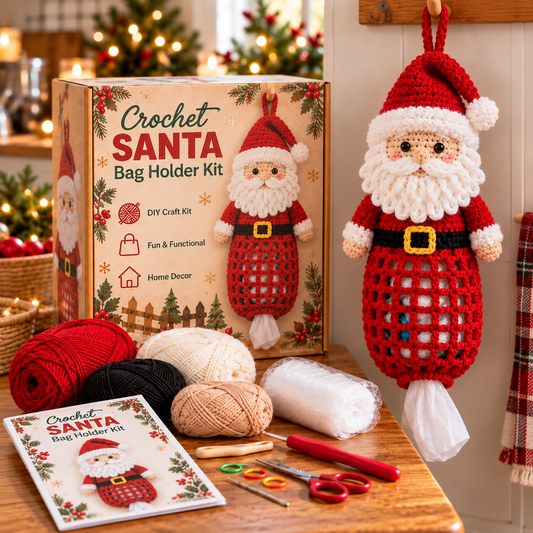 🎄🧶 Stitch a Little Christmas Helper | Crochet Bag Holder DIY Kit