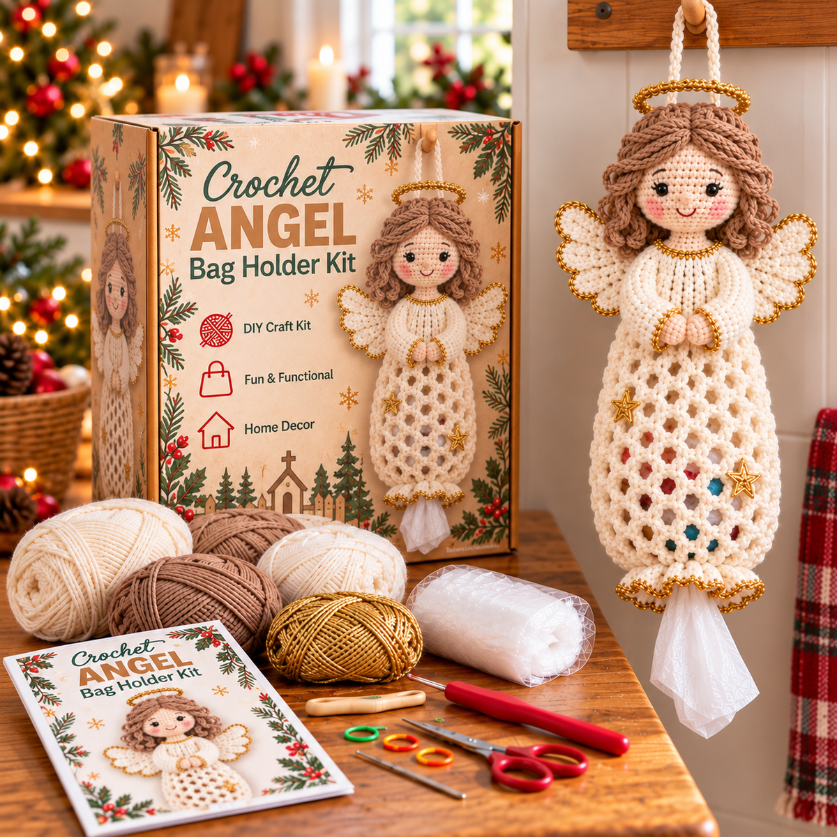 🎄🧶 Stitch a Little Christmas Helper | Crochet Bag Holder DIY Kit
