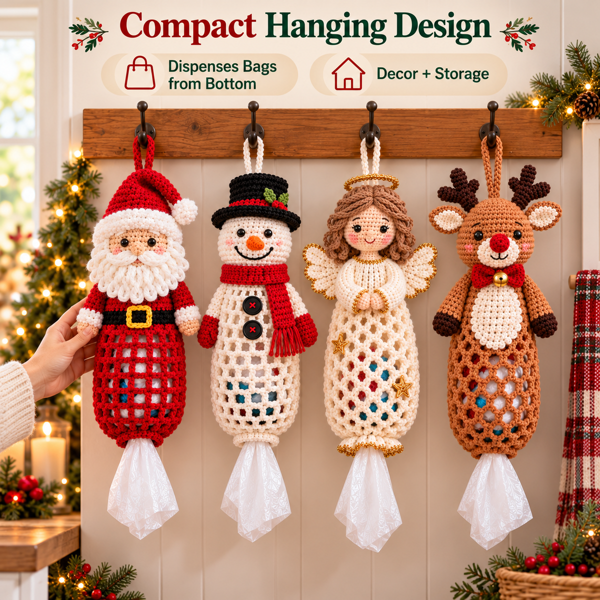 🎄🧶 Stitch a Little Christmas Helper | Crochet Bag Holder DIY Kit