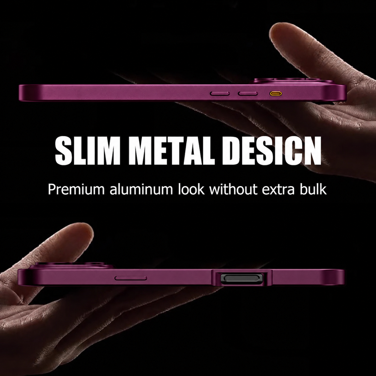 📱 Metallic Magnetic Phone Case with Lens Cover | Compatible with iPhone 18 Pro Max, Air & 12–16 Series