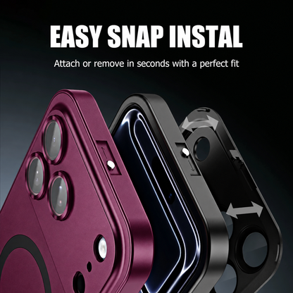 📱 Metallic Magnetic Phone Case with Lens Cover | Compatible with iPhone 18 Pro Max, Air & 12–16 Series