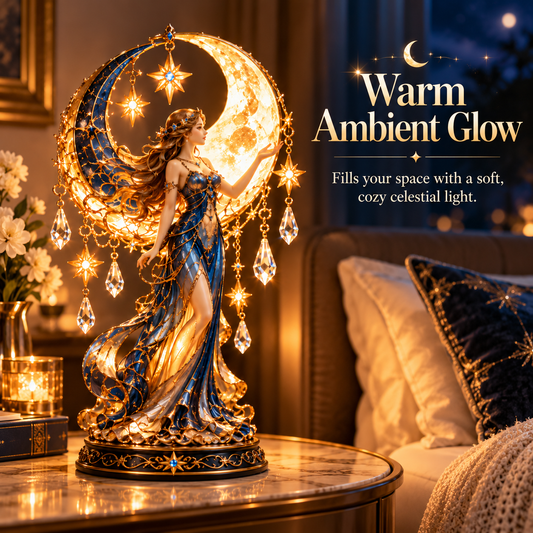 🌙 Moon Goddess Glow™ | Crystal Crescent Moon Lamp ✨