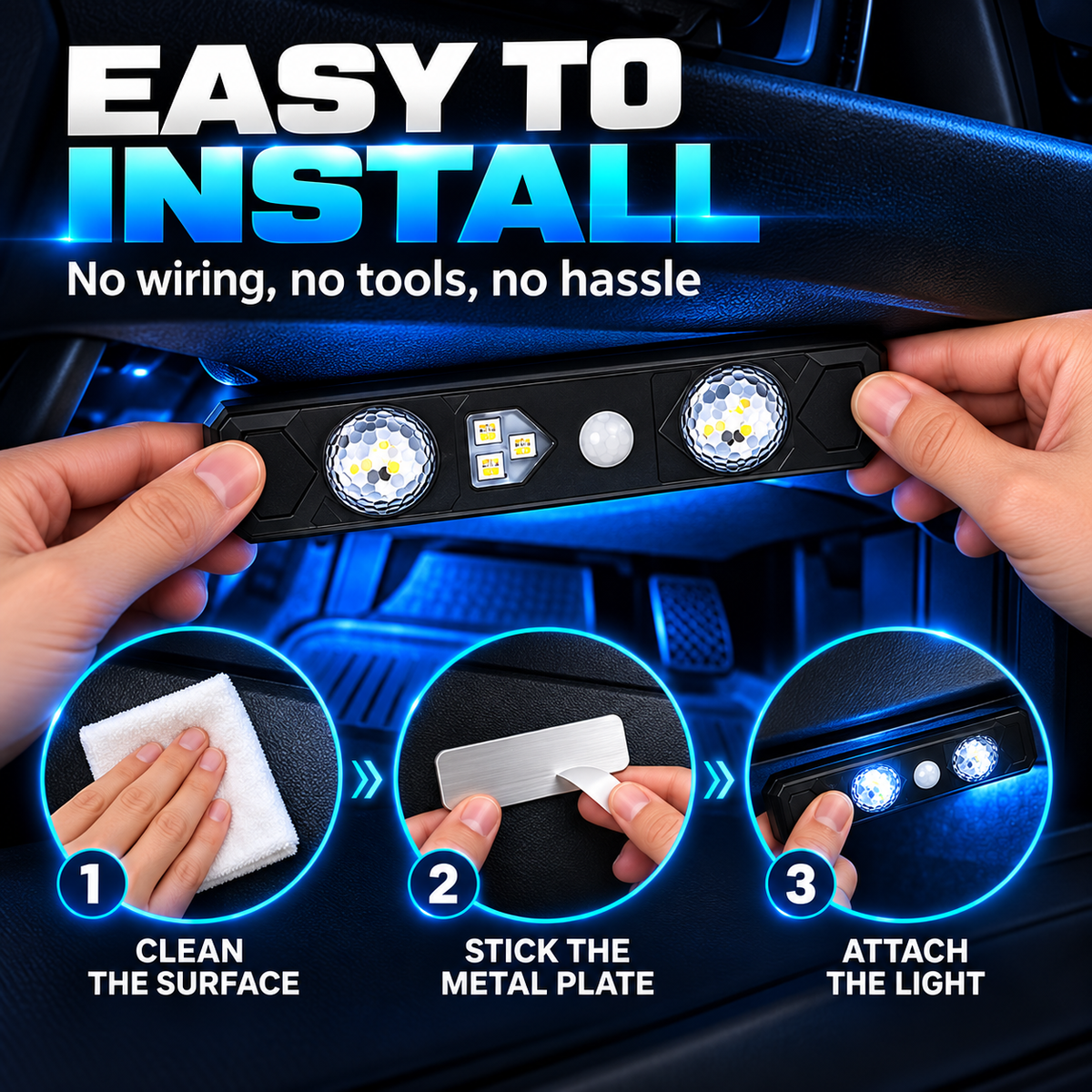 🚗✨ Step In. Light Up. | Automatic Car Interior Ambient Lights