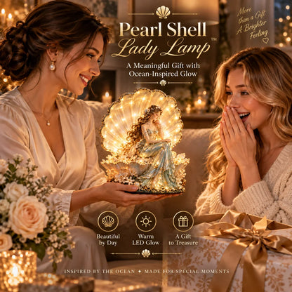 🐚✨ Pearl Muse Lamp | Coastal Lady Sculpture with Soft Ambient Glow