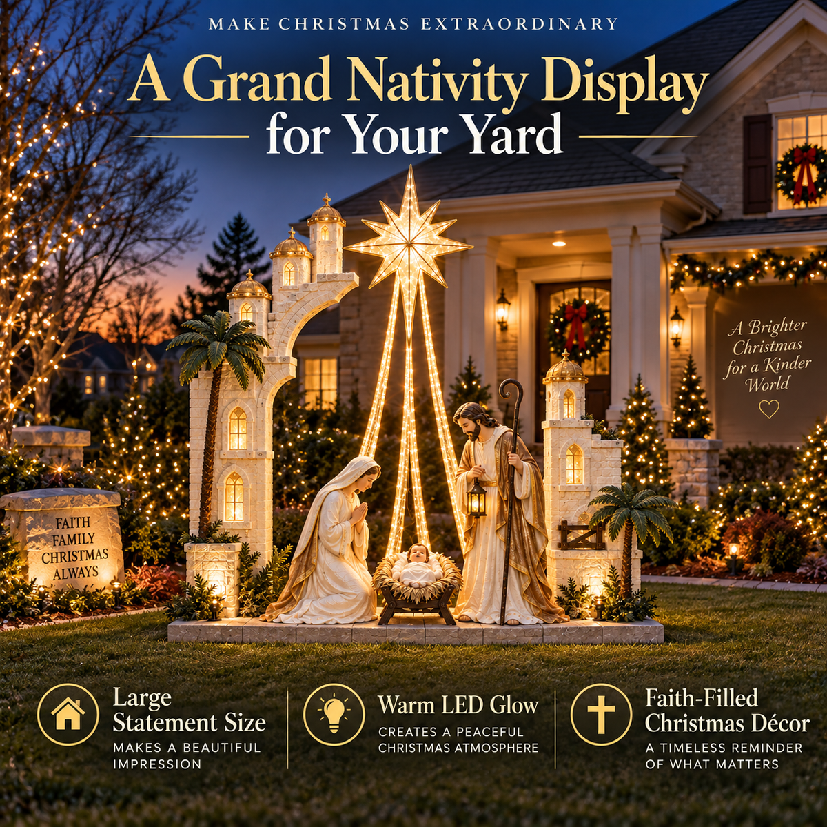 ✨ Christmas Star Nativity Light™ – Illuminated Holy Family Outdoor Yard Display