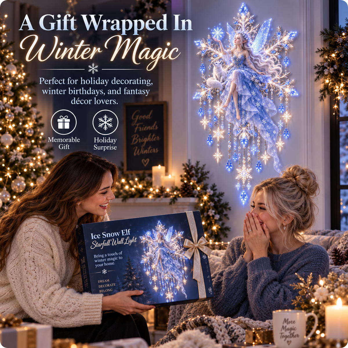 ✨ Starlit Snow Elf™ | Magical Winter Wall Decor