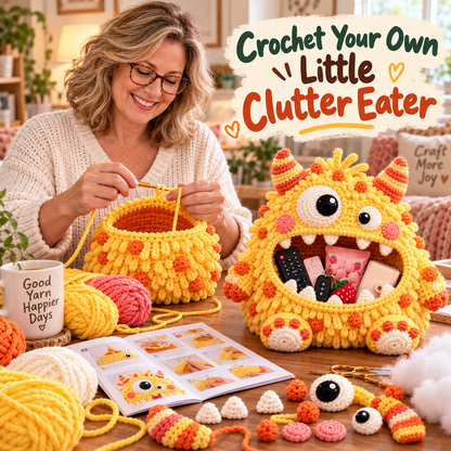 Clutter Munchers Hungry Monster DIY Crochet Storage Buddies 👾🧶