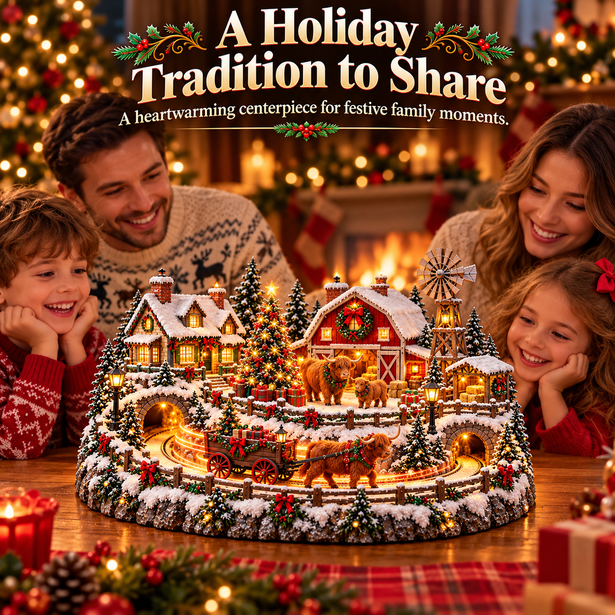 🐮🎄 Highland Christmas Village™ | Animated Cow Farm Holiday Scene