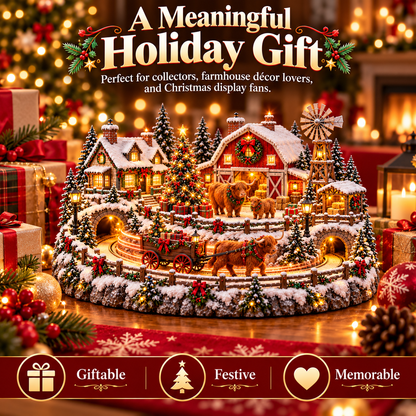 🐮🎄 Highland Christmas Village™ | Animated Cow Farm Holiday Scene