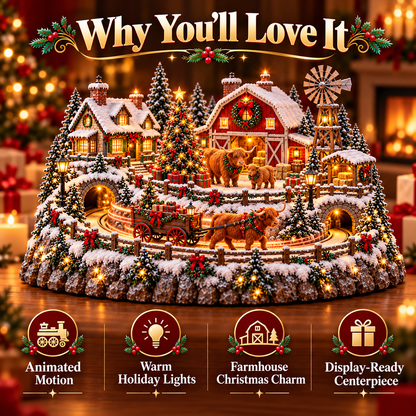 🐮🎄 Highland Christmas Village™ | Animated Cow Farm Holiday Scene