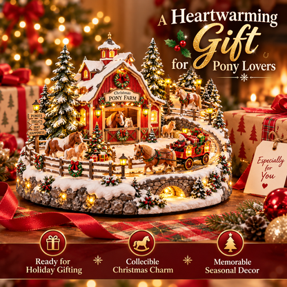 🐴🎄 Pony Christmas Village™ | Animated Holiday Farm Scene