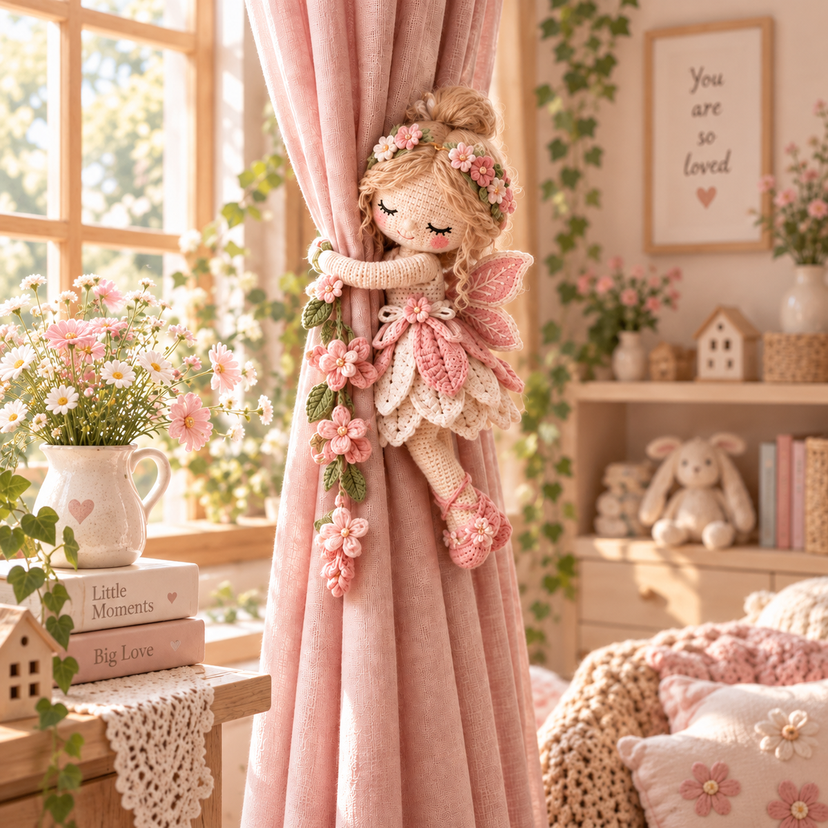 🧚‍♀️ Little Fairy Embrace™ | Handmade Curtain Tieback Decor