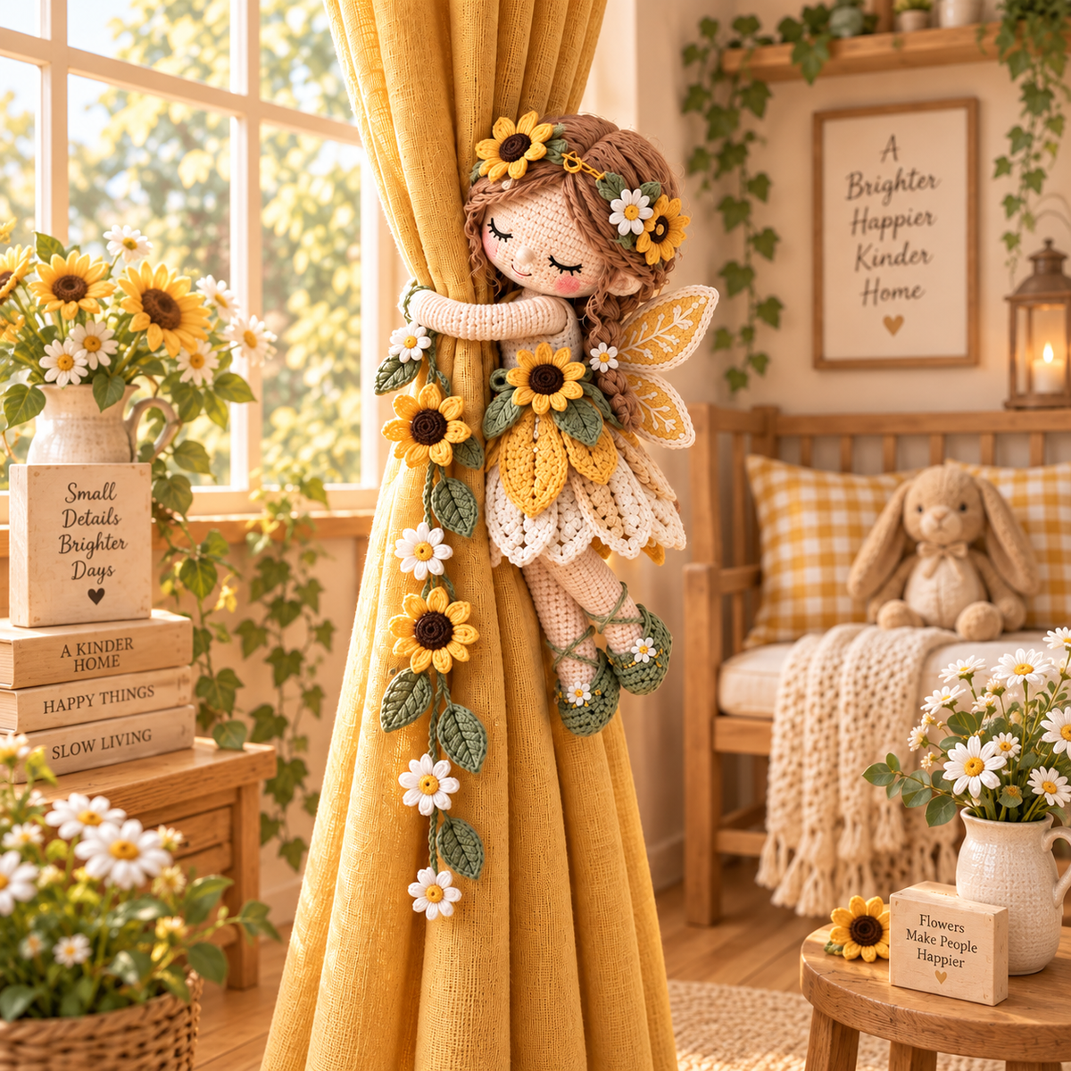 🧚‍♀️ Little Fairy Embrace™ | Handmade Curtain Tieback Decor