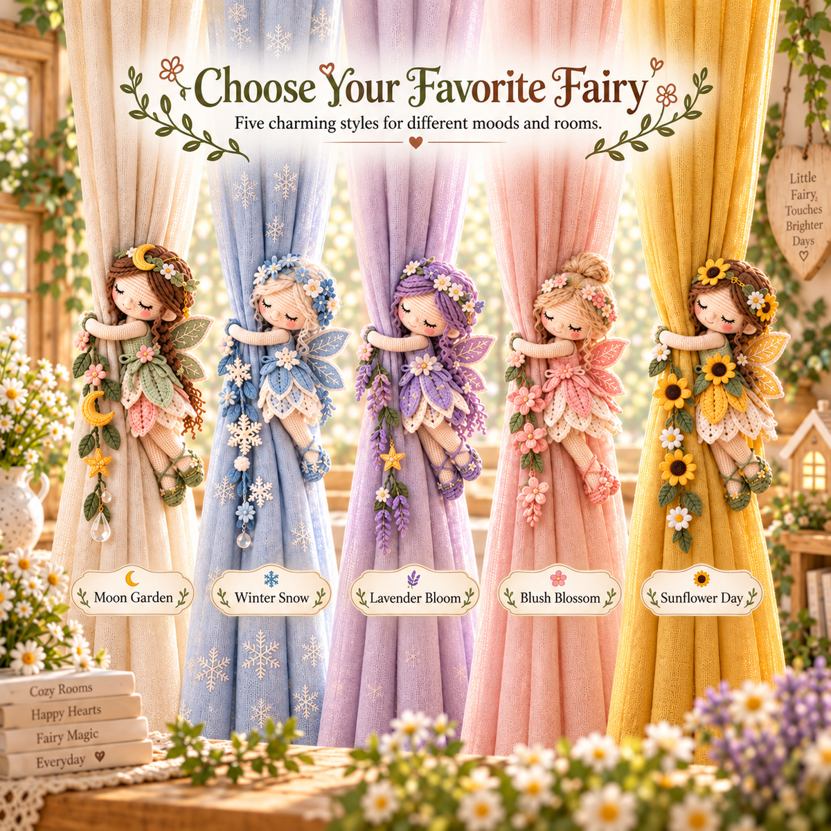 🧚‍♀️ Little Fairy Embrace™ | Handmade Curtain Tieback Decor