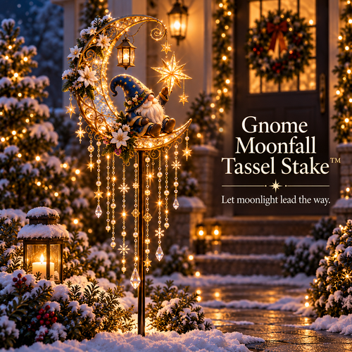 🔥 LAST DAY 49% OFF | 🌙 Gnome Under the Moonfall | Solar Lighted Garden Stake 🎄