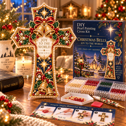 ✝️💎Christmas Scripture Cross DIY Kit – Pearl Art Faith Keepsake
