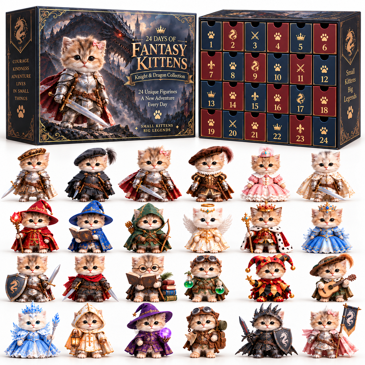 ⚔️ Kittens of the Dragon Realm | 24-Day Fantasy Advent Calendar