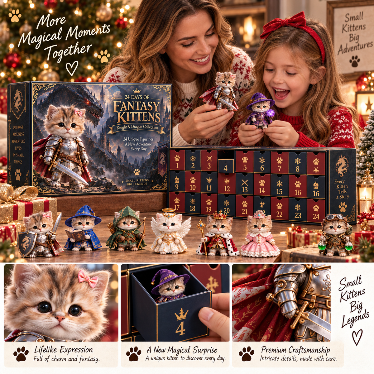⚔️ Kittens of the Dragon Realm | 24-Day Fantasy Advent Calendar
