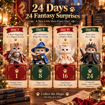 ⚔️ Kittens of the Dragon Realm | 24-Day Fantasy Advent Calendar