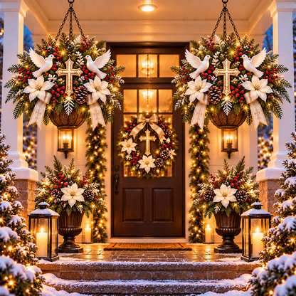 ✨ Angels Above, Peace Within | Christmas Porch Hanging Decor