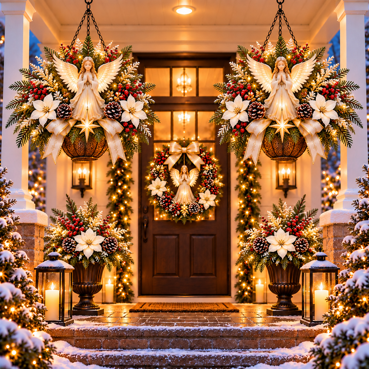 ✨ Angels Above, Peace Within | Christmas Porch Hanging Decor