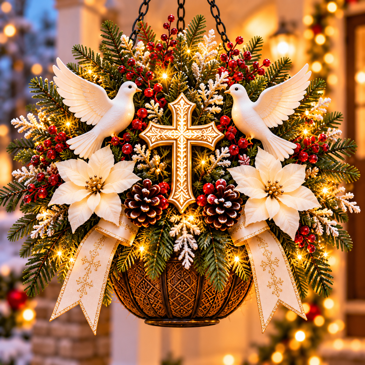 ✨ Angels Above, Peace Within | Christmas Porch Hanging Decor