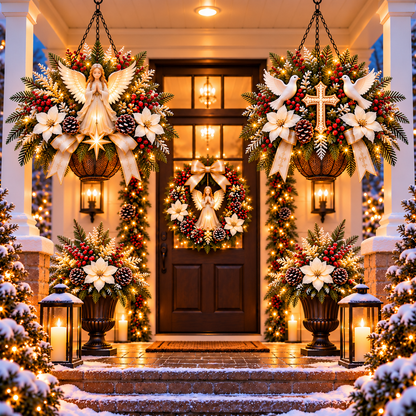 ✨ Angels Above, Peace Within | Christmas Porch Hanging Decor