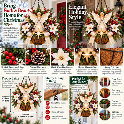 ✨ Angels Above, Peace Within | Christmas Porch Hanging Decor