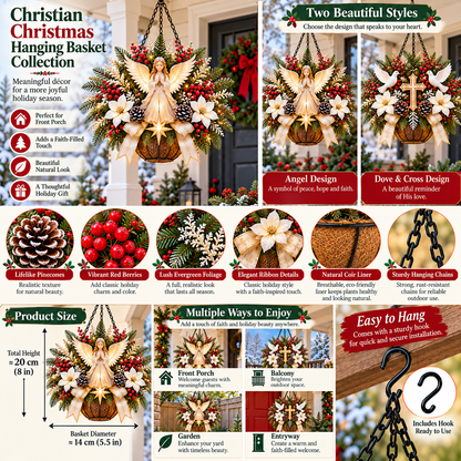 ✨ Angels Above, Peace Within | Christmas Porch Hanging Decor