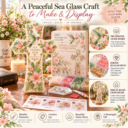 🎄 ✨ Last Day 50% OFF ✝️Sea Glass Scripture Cross DIY Kit