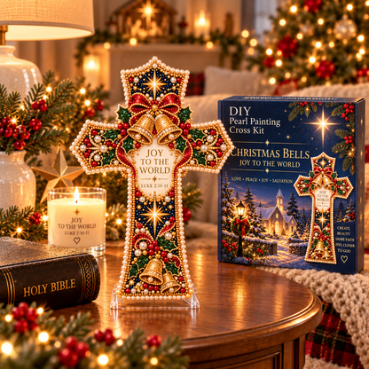 ✝️💎Christmas Scripture Cross DIY Kit – Pearl Art Faith Keepsake