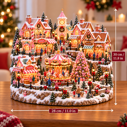 🎄✨ Enchanted Candy Market Village – Lighted Christmas Holiday Display 🍭
