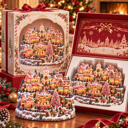 🎄✨ Enchanted Candy Market Village – Lighted Christmas Holiday Display 🍭