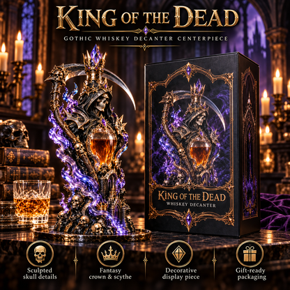 🔥Last Day 50% OFF -👑💀 Grim Reaper Whiskey Decanter – King of the Dead Collector Display