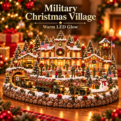 🎄✨ Military Homecoming Village™ | Warm Light Christmas Display