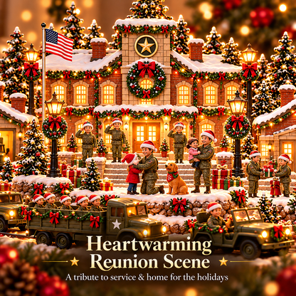 🎄✨ Military Homecoming Village™ | Warm Light Christmas Display