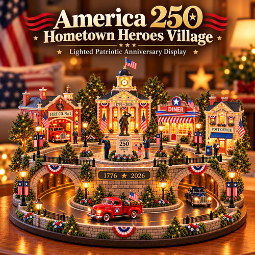 🎖️🇺🇸✨ 250 Years of American Heroes™ – Lighted Hometown Tribute Village