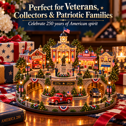 🎖️🇺🇸✨ 250 Years of American Heroes™ – Lighted Hometown Tribute Village