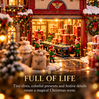 ✈️ North Pole Air Mail Village™ – Lighted Christmas Airport with Santa's Plane, Elf Workshop & Gift Depot