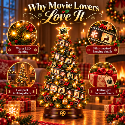 🎬🎄 Film Strip Christmas Tree Light – Lighted Holiday Tree for Movie Lovers