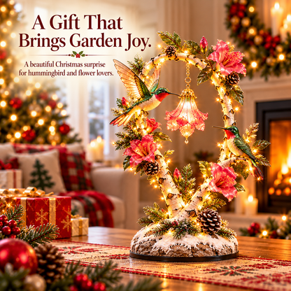 🌿🐦 Hummingbird Birch Glow Tree – Lighted Floral Home Decor