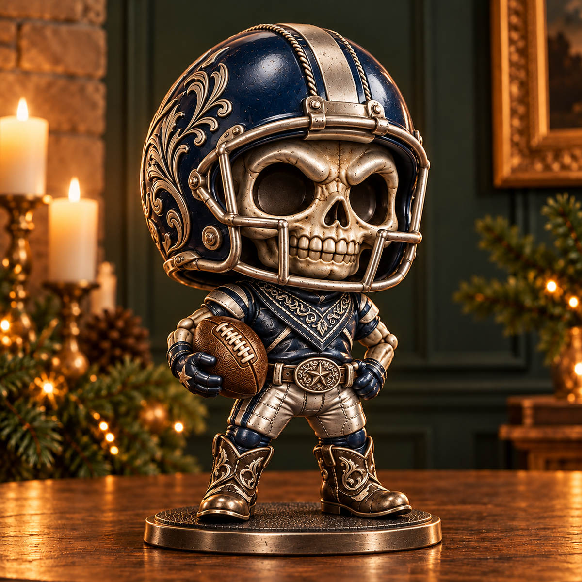 🏈 Built for the Bone Zone | Skull Football Figurine Collection