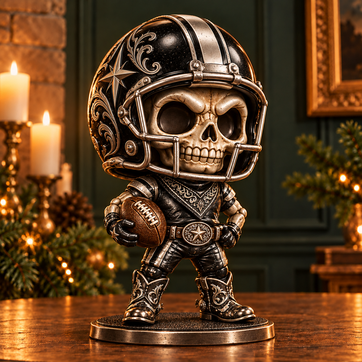🏈 Built for the Bone Zone | Skull Football Figurine Collection