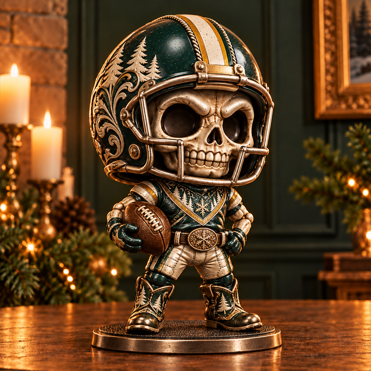 🏈 Built for the Bone Zone | Skull Football Figurine Collection