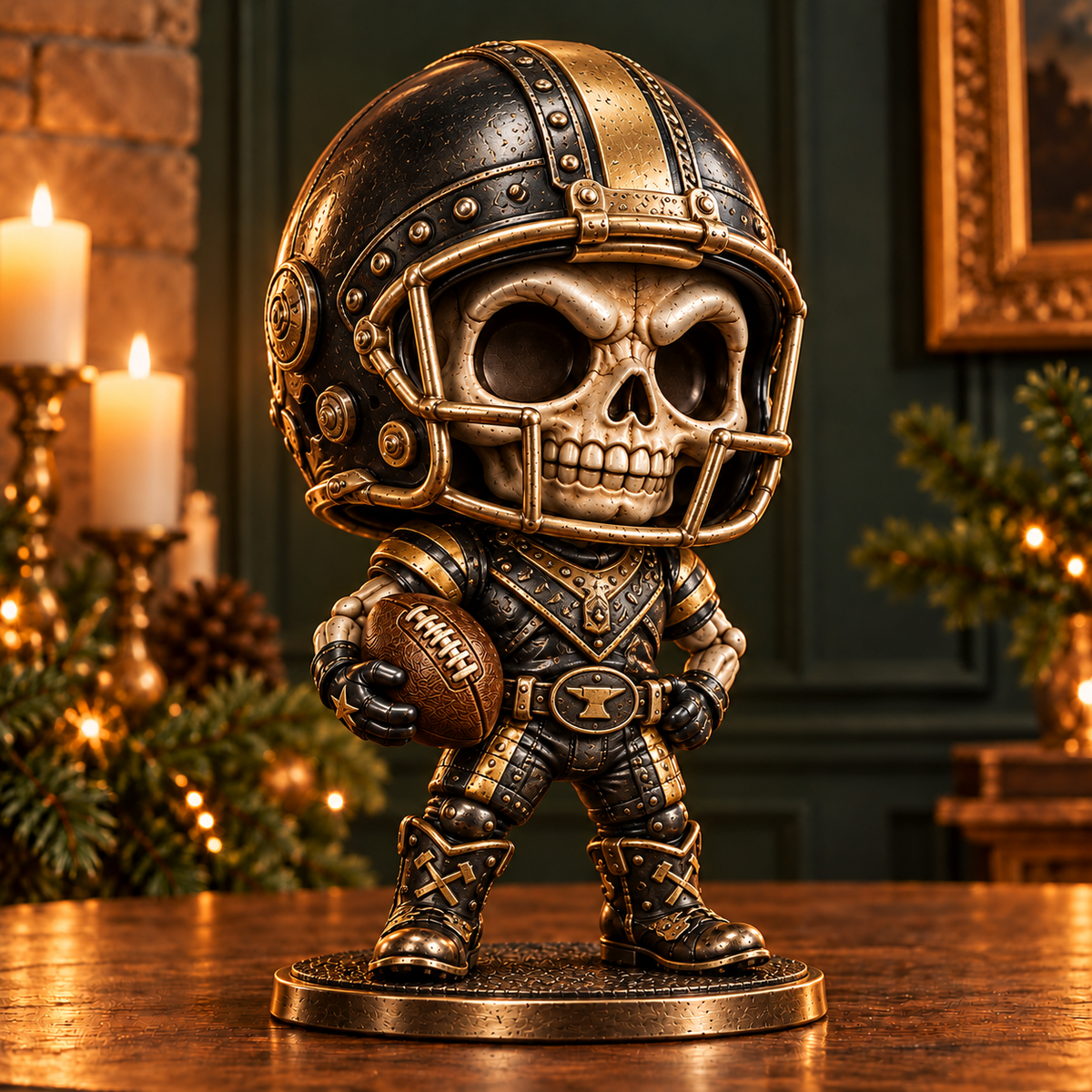 🏈 Built for the Bone Zone | Skull Football Figurine Collection